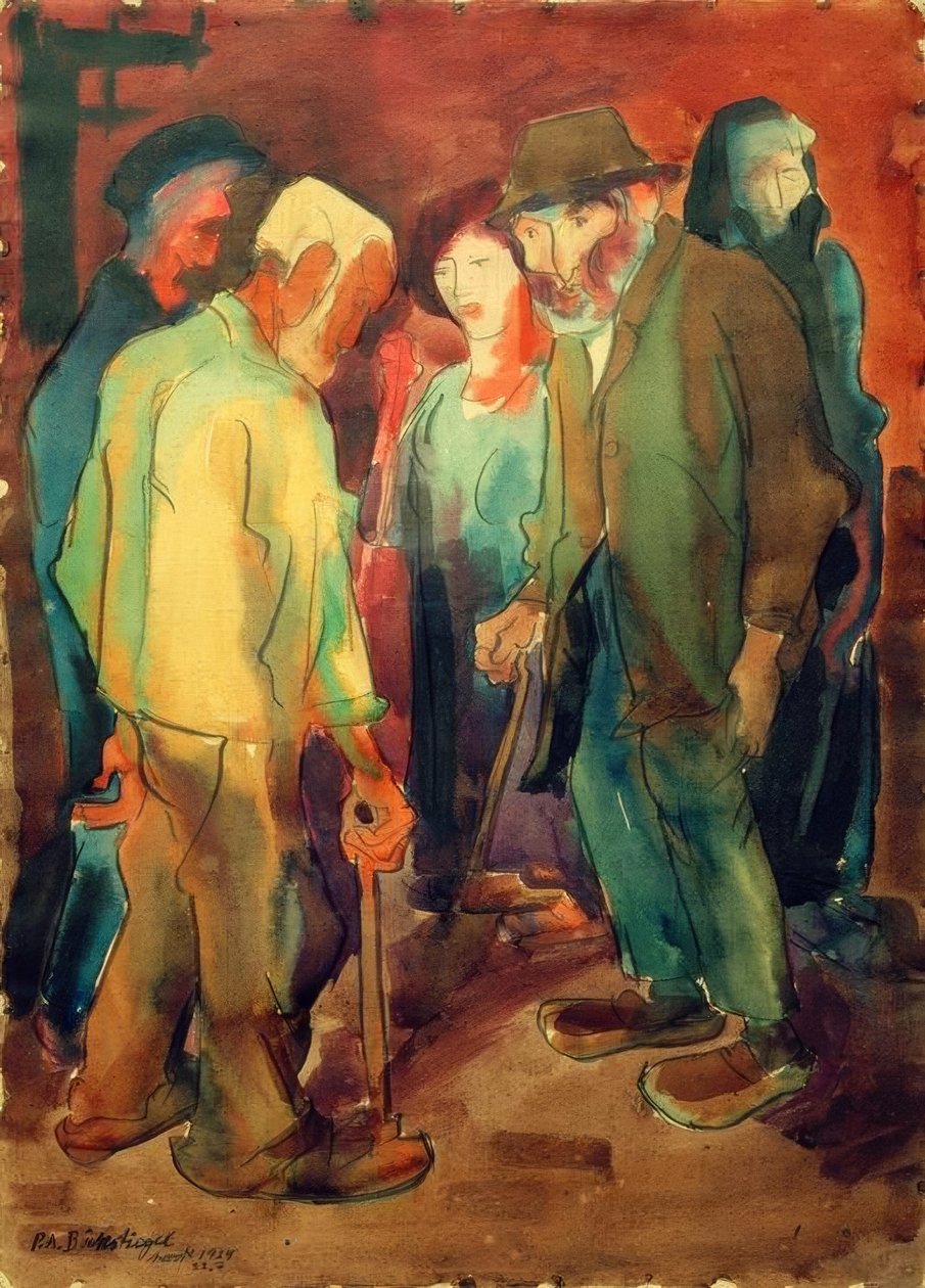 Agricultores em Arrode de Peter August Böckstiegel