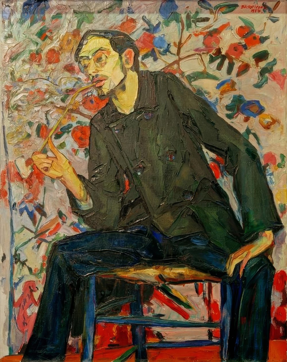 Retrato do pintor Conrad Felixmüller de Peter August Böckstiegel