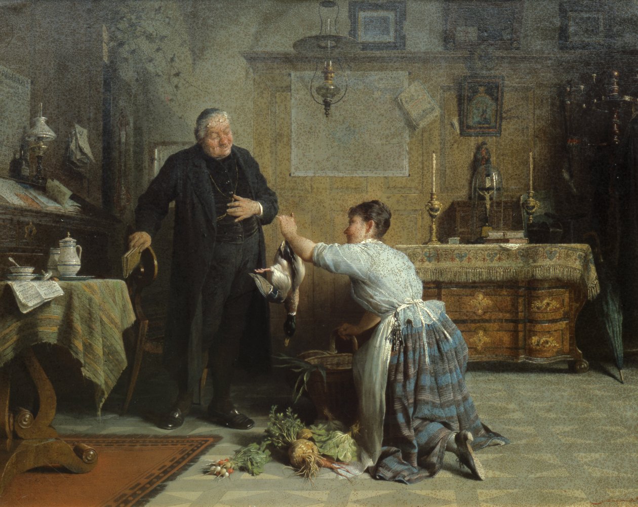Jantar dos Sacerdotes (óleo) de Peter Baumgartner