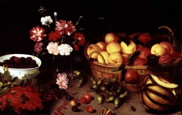 Natureza Morta de Flores e Frutos de Peter Binoit