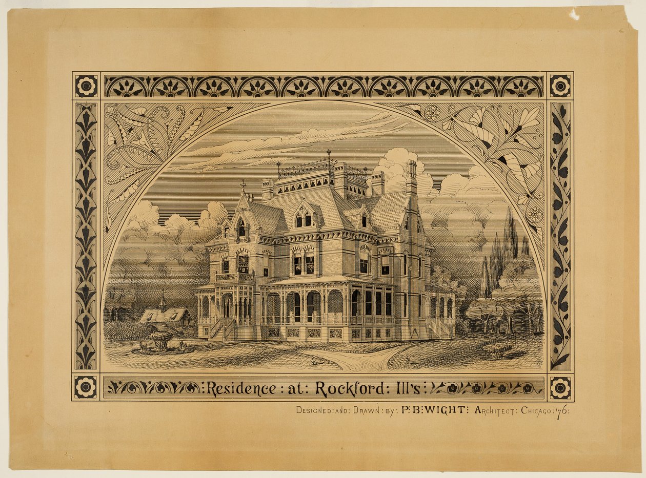 N. C. Thompson House, Rockford, Illinois, Perspectiva de Peter Bonnett Wight