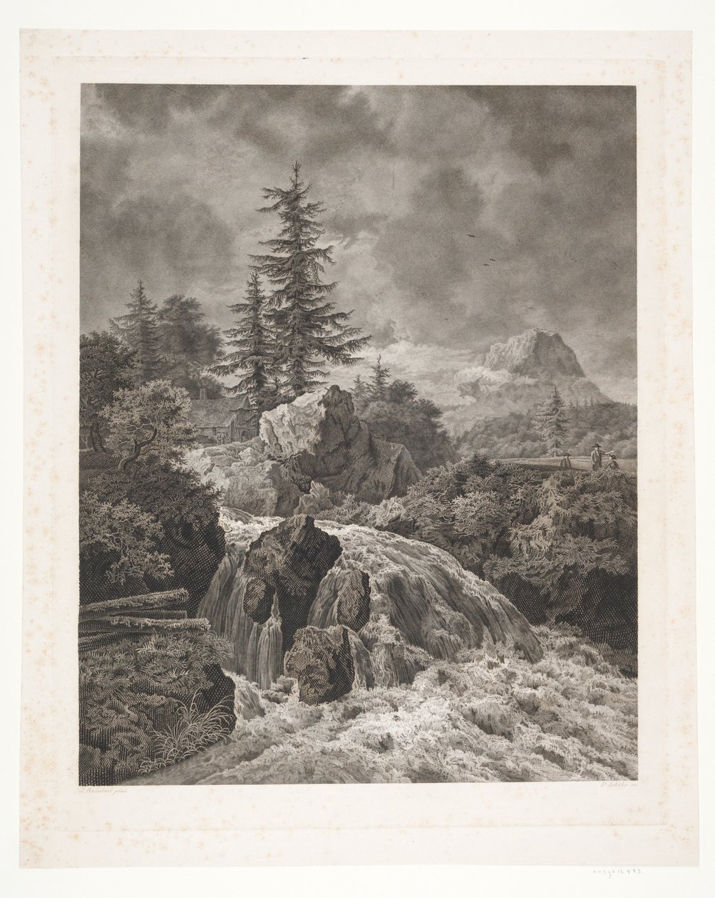 paisagem com cachoeira de Peter Christian Schøler