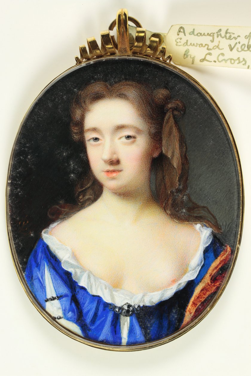 Uma filha de Sir Edward Villiers Knight-Marshal (aguarela em velino) de Peter Cross