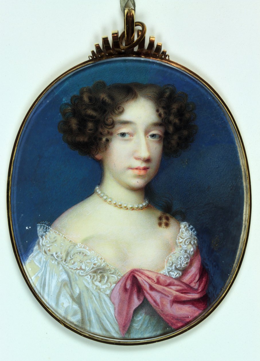 Lady Elizabeth Cavendish, Duquesa de Albemarle e Duquesa de Montagu (aguarela sobre marfim) de Peter Cross
