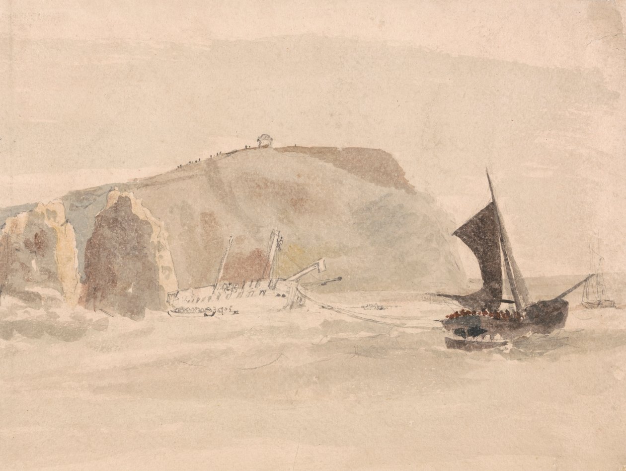 Naufrágio ao largo das Agulhas, Ilha de Wight de Peter DeWint