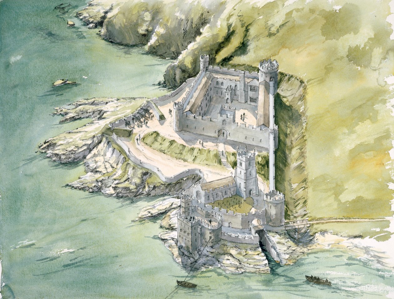 Castelo de Dartmouth, c1550, c1990-2010 de Peter Dunn
