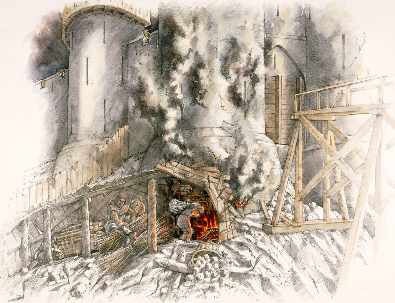 Cerco ao Castelo de Dover, 1216, c1990-2010 de Peter Dunn