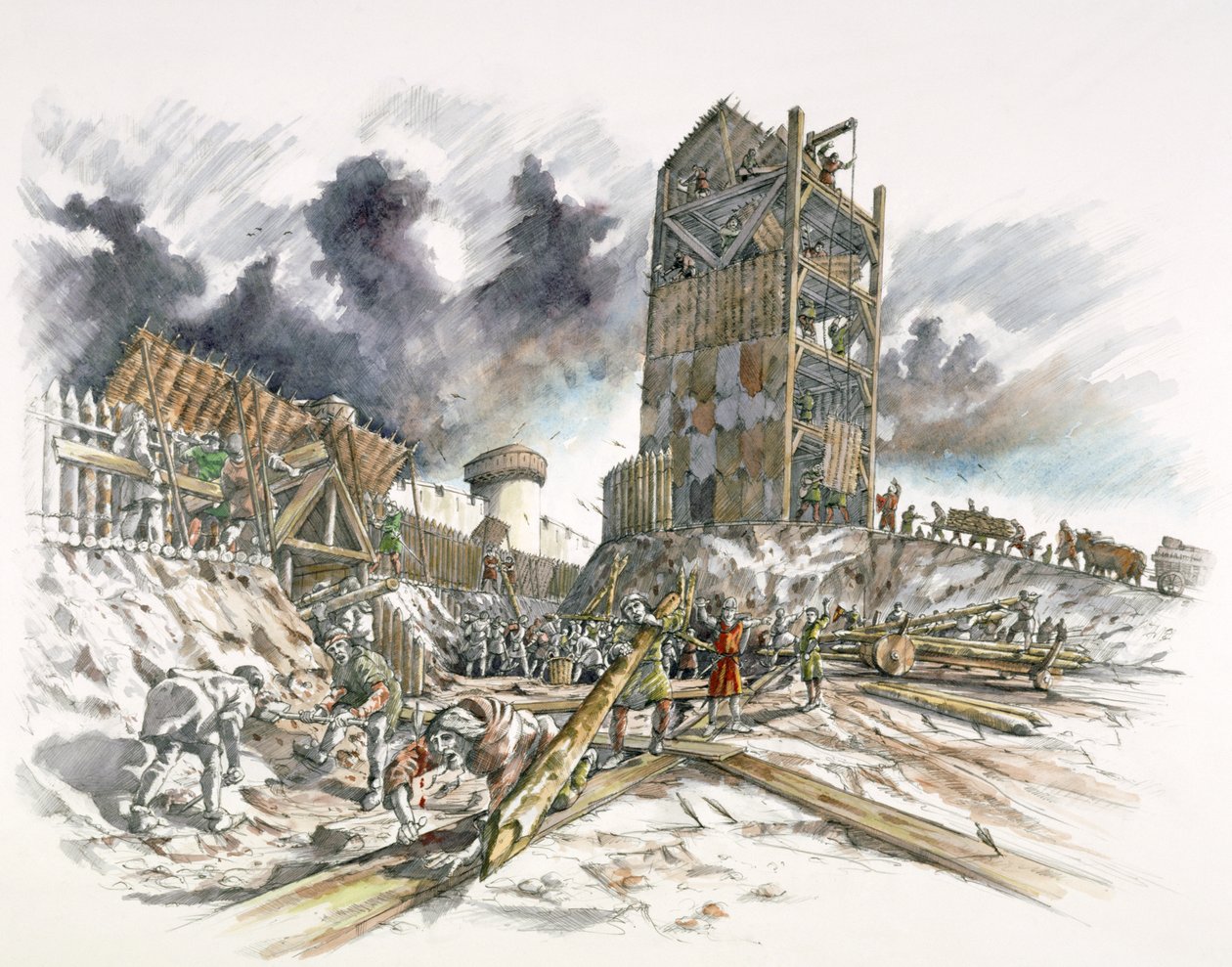 Cerco ao Castelo de Dover, 1216, c1990-2010 de Peter Dunn