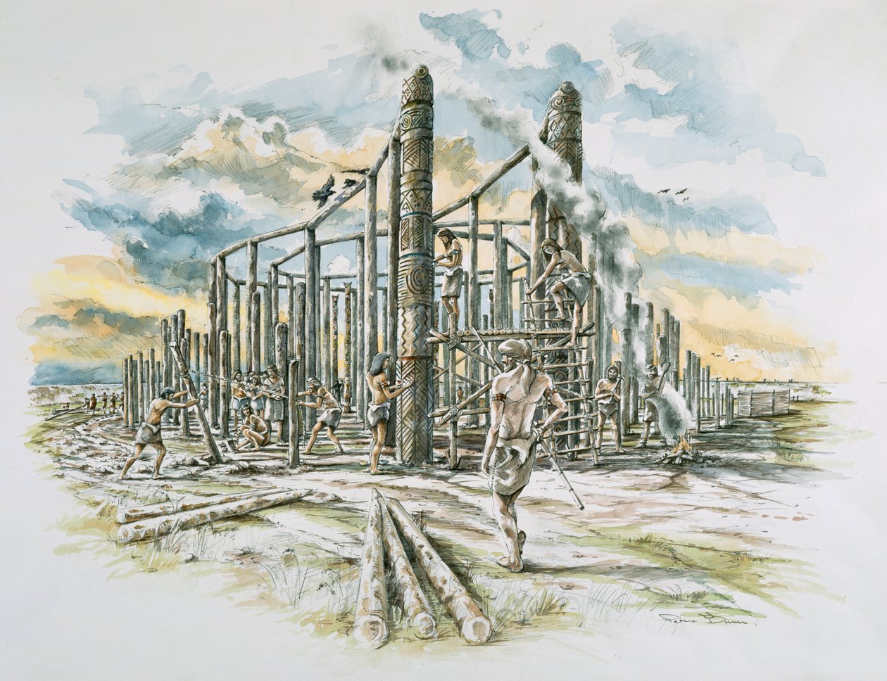 Durrington Walls, Wiltshire, c2500 aC início dos anos 2000 de Peter Dunn