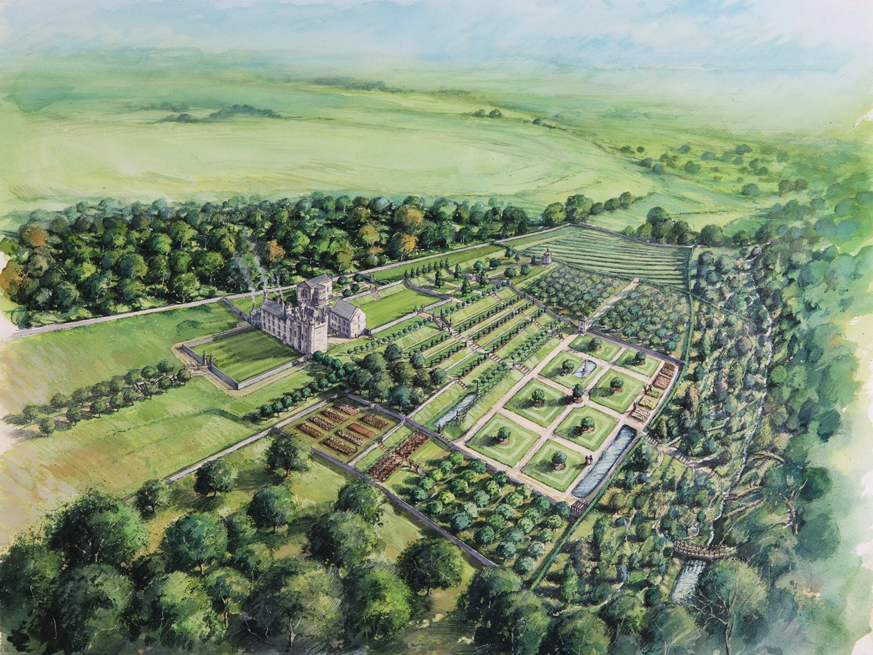 Castelo de Hylton, início do século 18, c1980-2010 de Peter Dunn