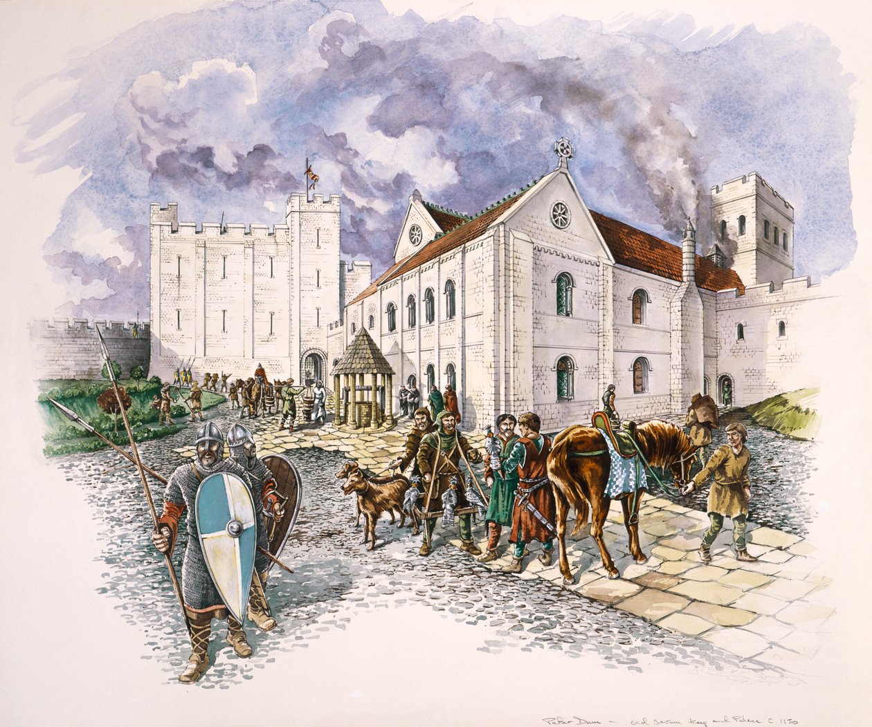 Keep and Palace, Old Sarum, Wiltshire, c1130, 1994 de Peter Dunn