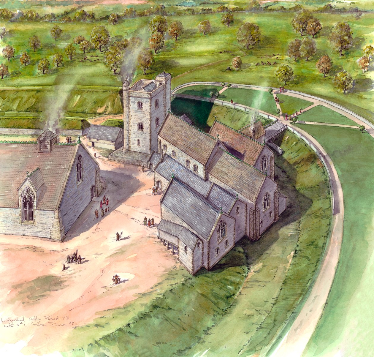 Castelo Ludgershall, final do século XIV, c1990-2010 de Peter Dunn