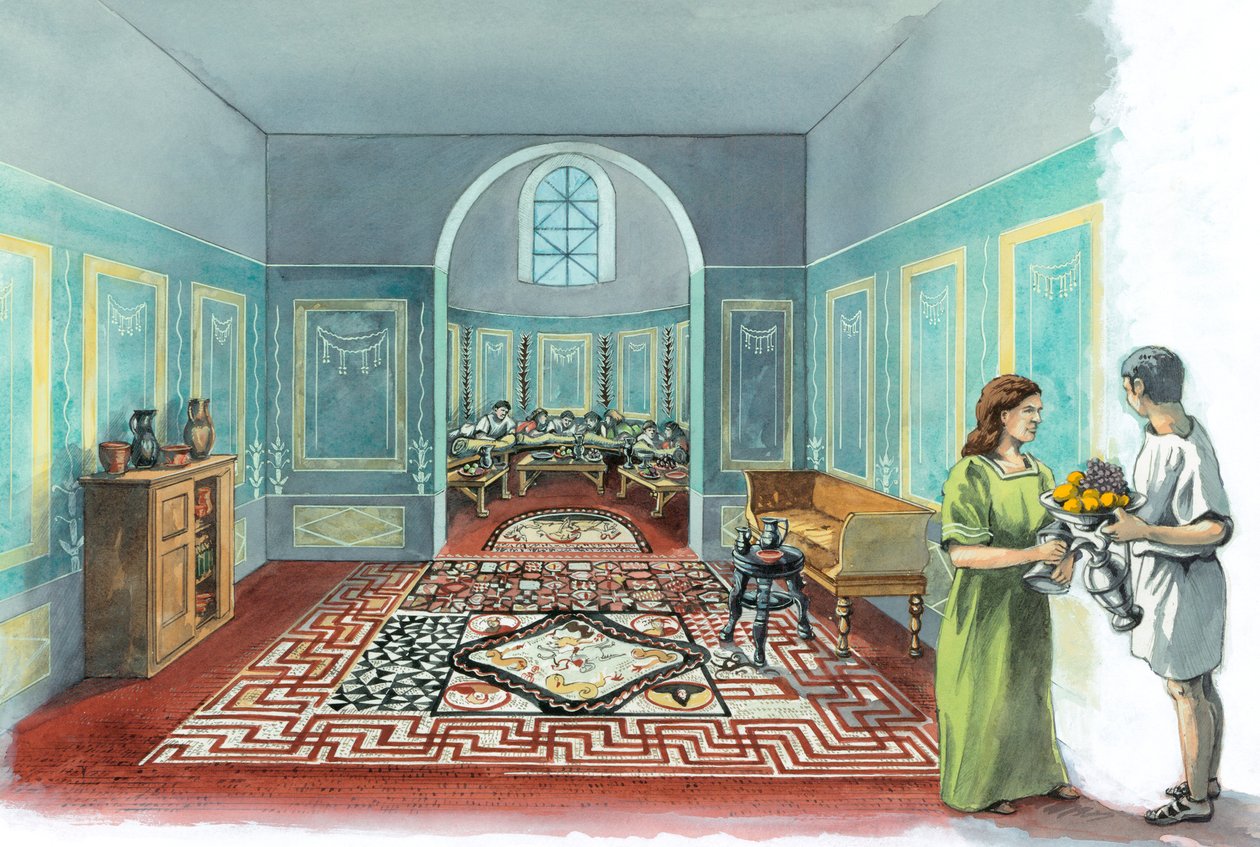 Lullingstone Roman Villa, por volta do século 2-5, c1980-2010 de Peter Dunn