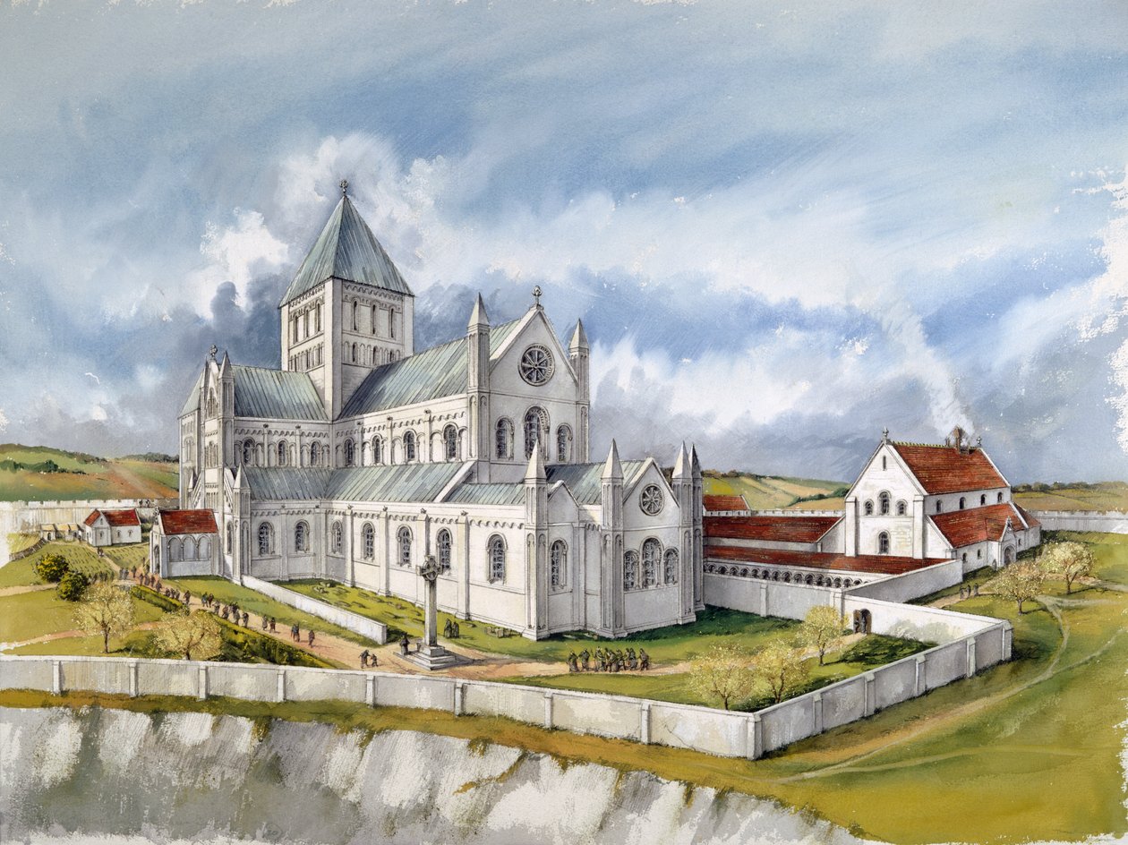 Antiga Catedral de Sarum, c1150, c1990-2010 de Peter Dunn