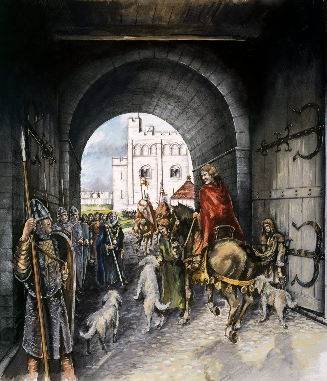 Antiga entrada da portaria Sarum, 1140, c1990-2010 de Peter Dunn