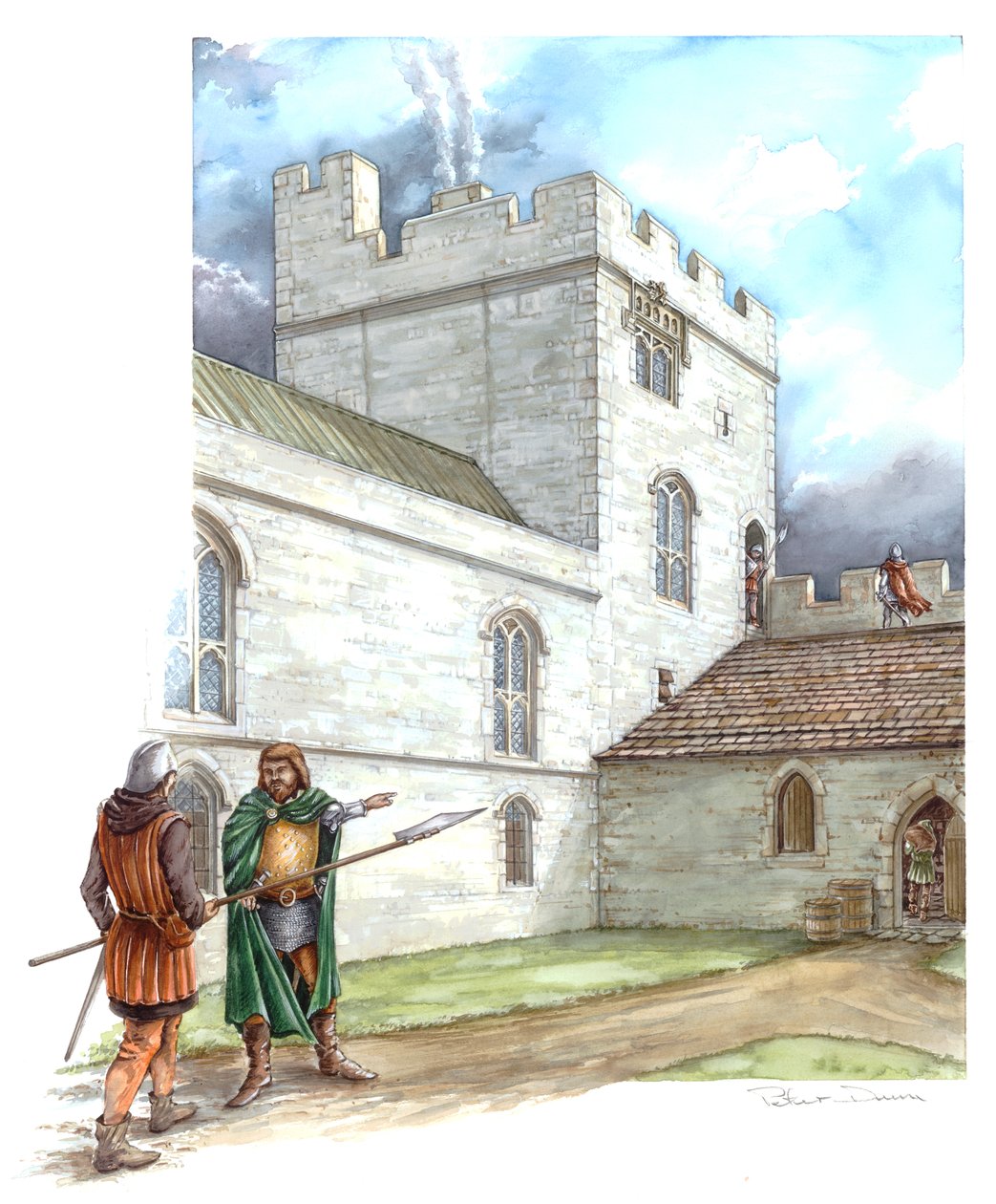 Castelo de Portchester, meados do século XIV, c1990-2010 de Peter Dunn