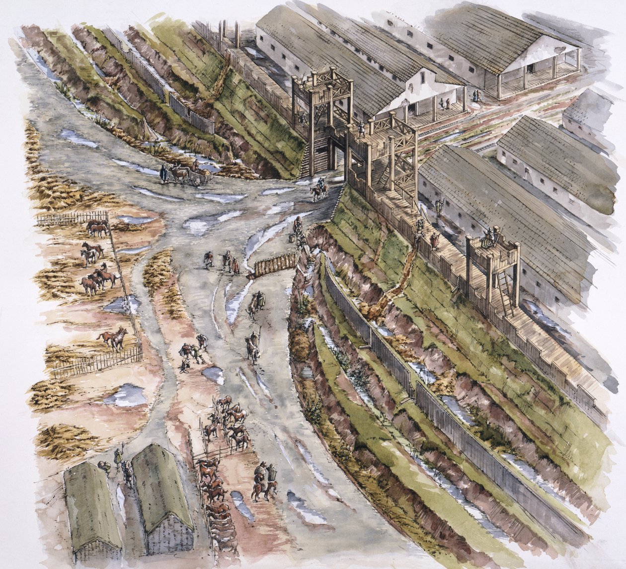 Ribchester Roman Fort, Lancashire, AD 60-70, 1996 de Peter Dunn