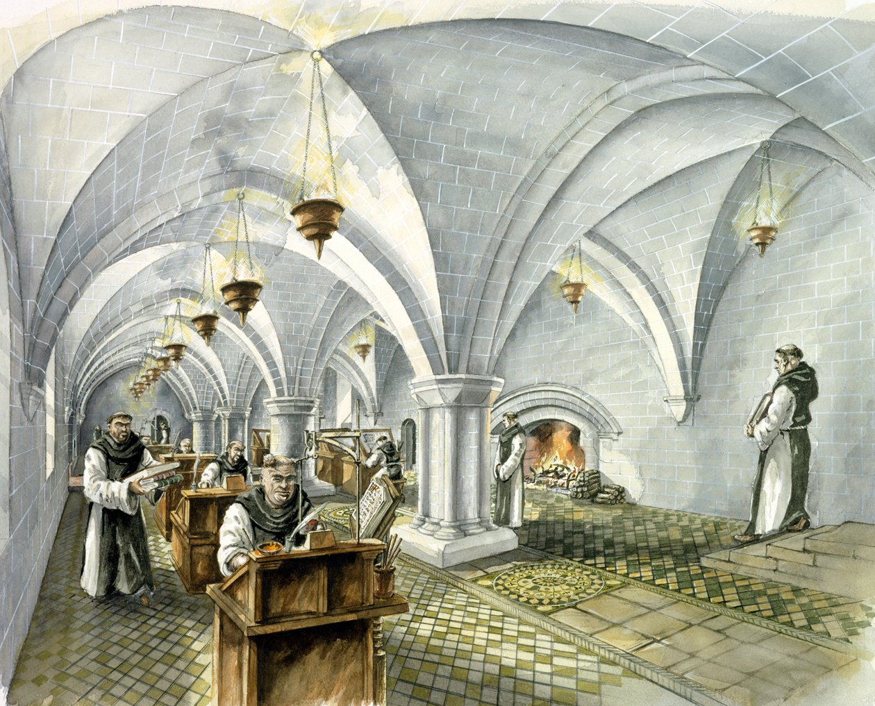 Abadia de Rievaulx, século 13, c1990-2010 de Peter Dunn