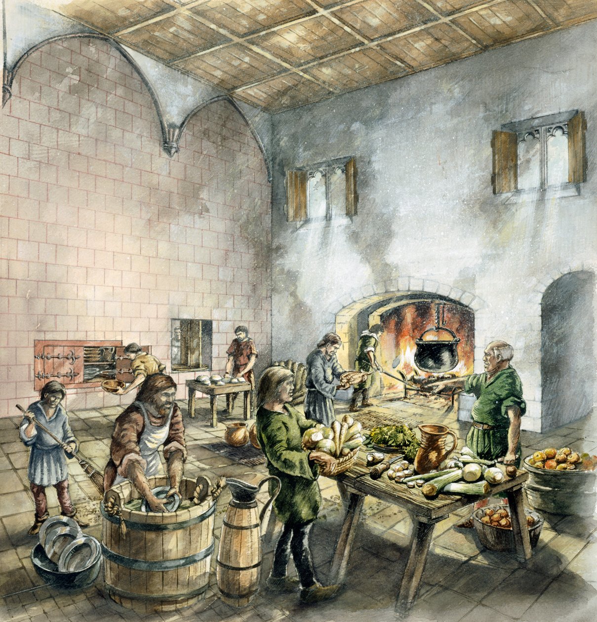 Abadia de Rievaulx, século XIV, c1990-2010 de Peter Dunn
