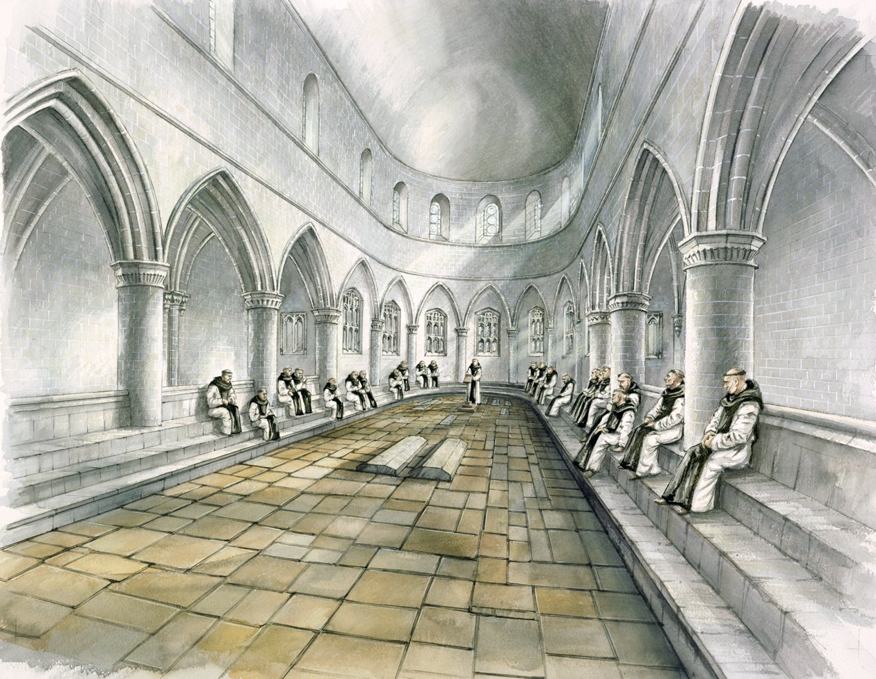 Abadia de Rievaulx, século XIV, c1990-2010 de Peter Dunn