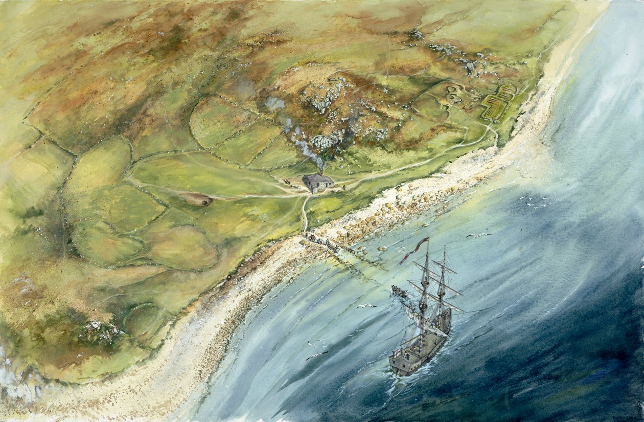 Estação de Quarentena de Santa Helena, Ilhas Scilly, c1764, c1990-2010 de Peter Dunn