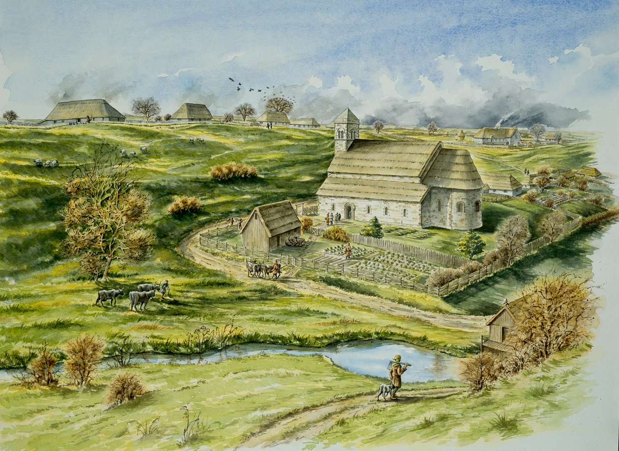 Wharram Percy Medieval Village, final do século XII, c1990-2010 de Peter Dunn