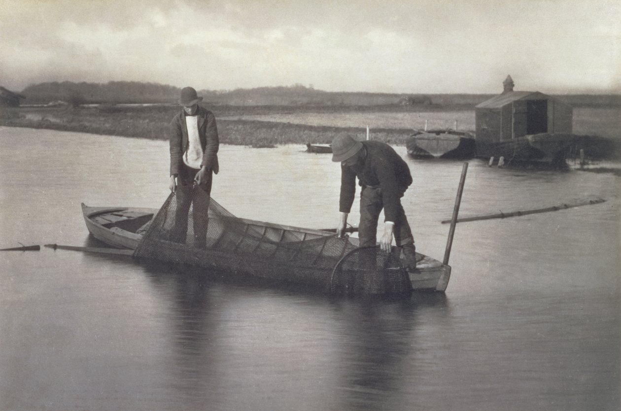 Pegando a Rede de Enguia, c.1886 de Peter Emerson und Thomas Goodall