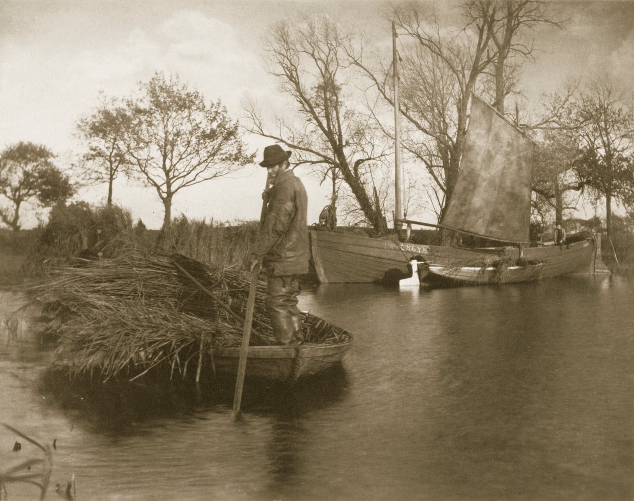 O Cortador de Gladdon Retorna, Vida e Paisagem no Norfolk Broads, c.1886 de Peter Emerson und Thomas Goodall