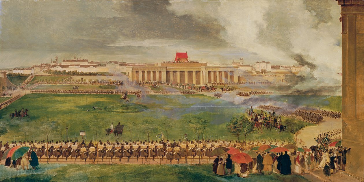 A feira de campo no Burgplatz exterior em 13 de abril de 1826 de Peter Fendi