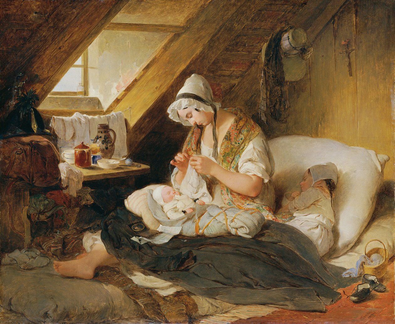 A viúva do pobre oficial, 1836. de Peter Fendi