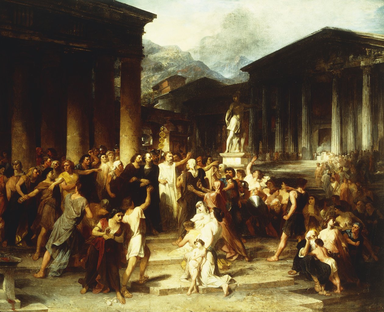 Uma reunião diante do templo, de Peter Frederick Rothermel
