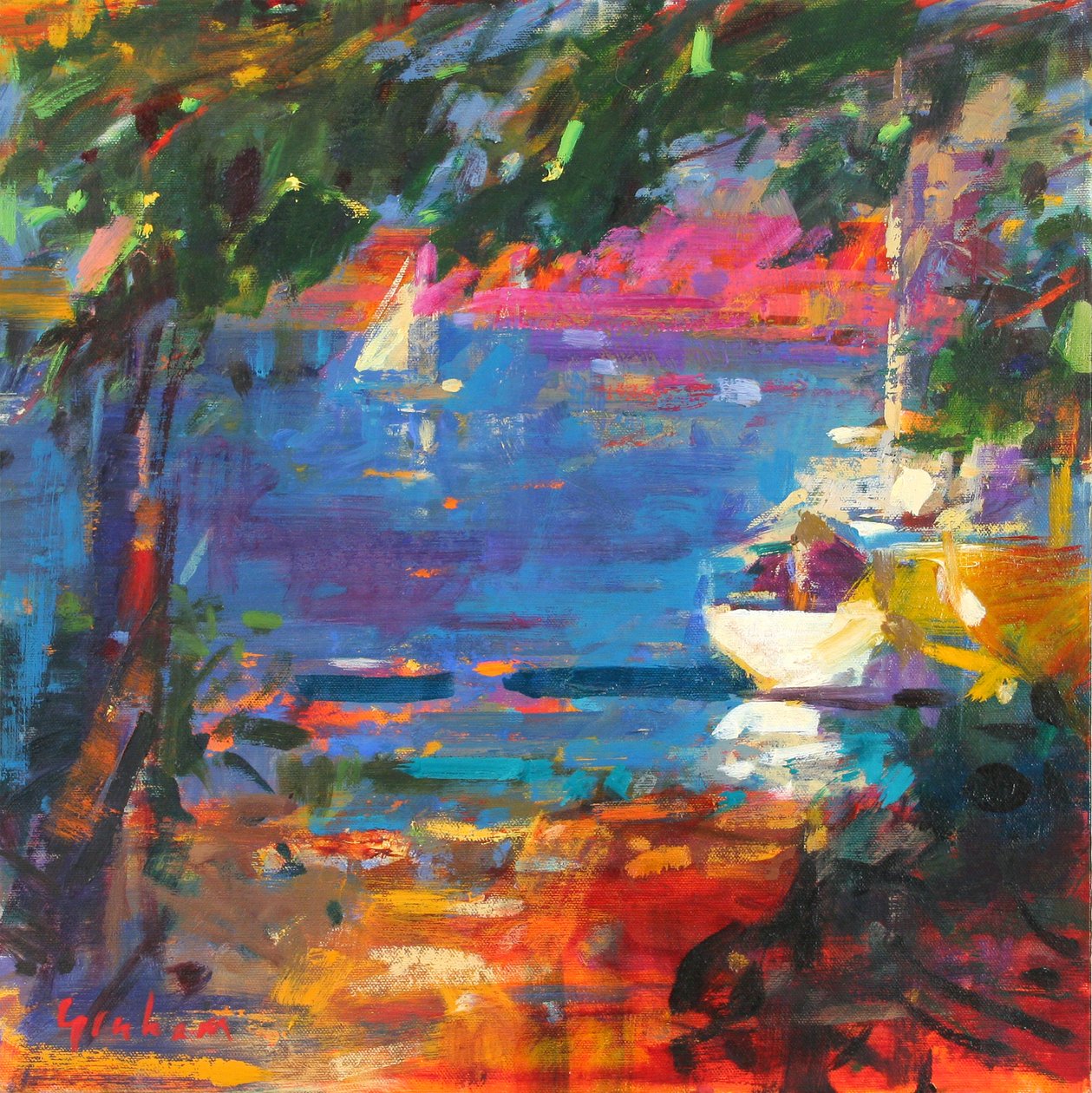 Eden Roc, 2017 (óleo sobre tela) de Peter Graham (Contemporary)