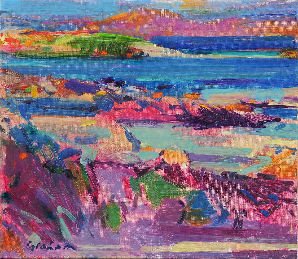 Iona Sun, 2021 (óleo sobre tela) de Peter Graham (Contemporary)