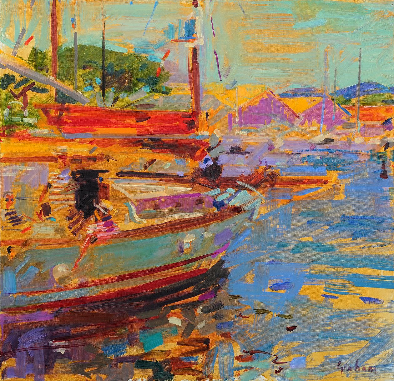No convés Saint Tropez de Peter Graham (Contemporary)