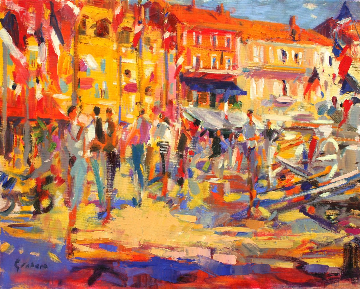 Promenade de St. Tropez de Peter Graham (Contemporary)
