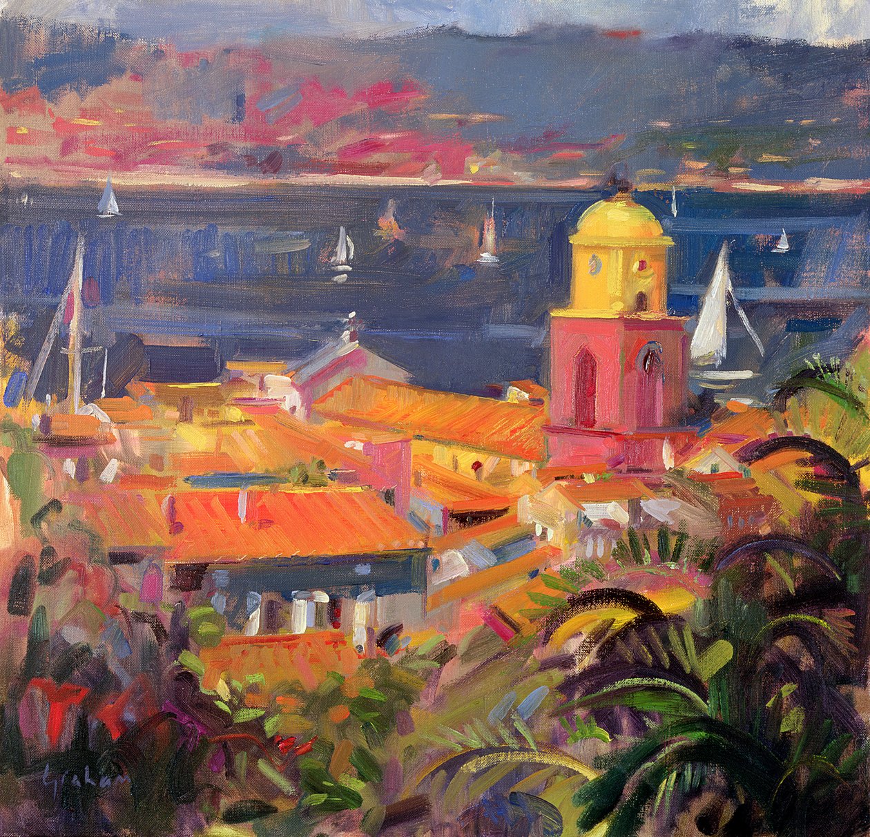 St Tropez Sailing, 2002 de Peter Graham (Contemporary)