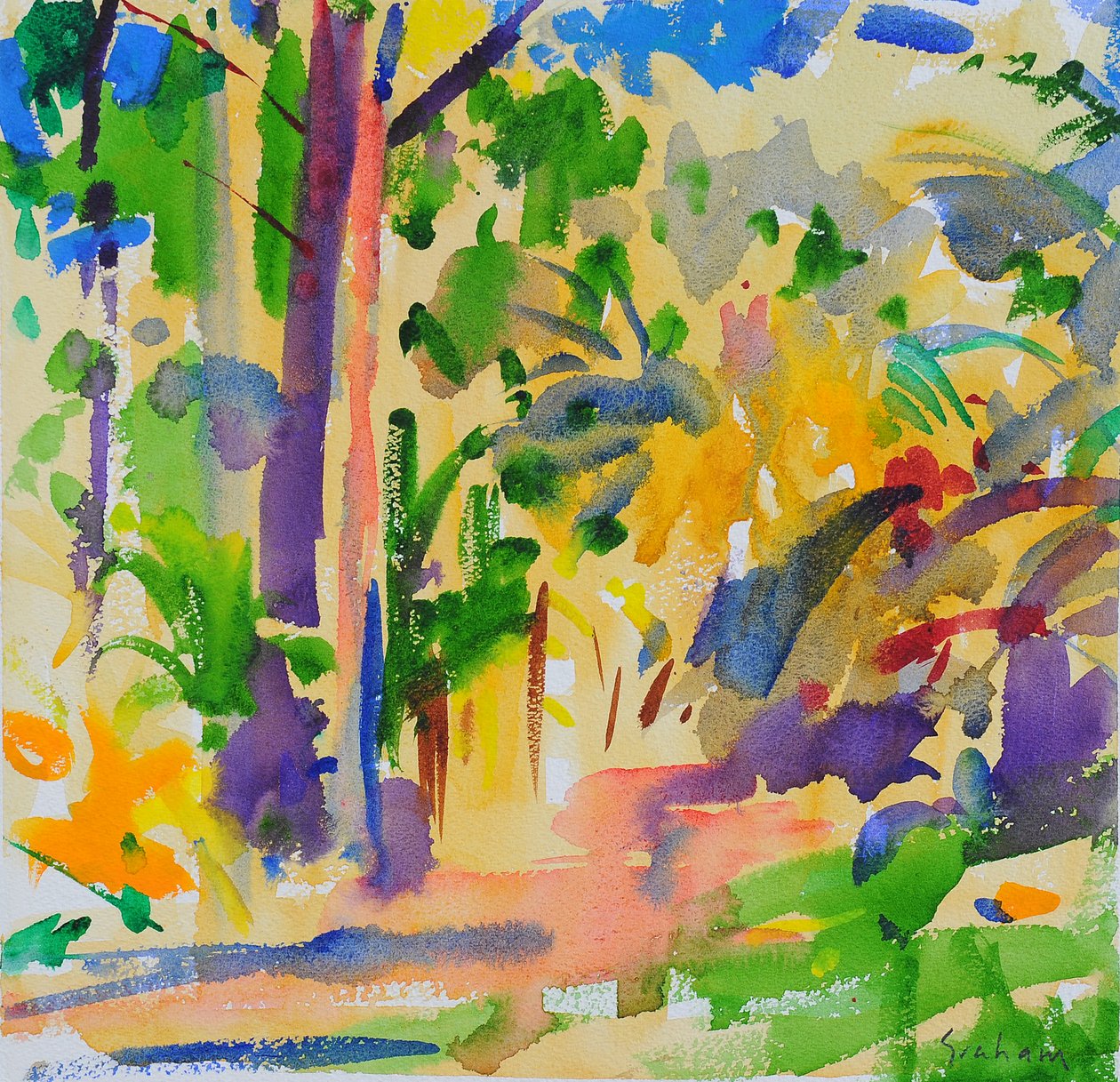 Floresta tropical de Maui, 2023 (aguarela) de Peter Graham
