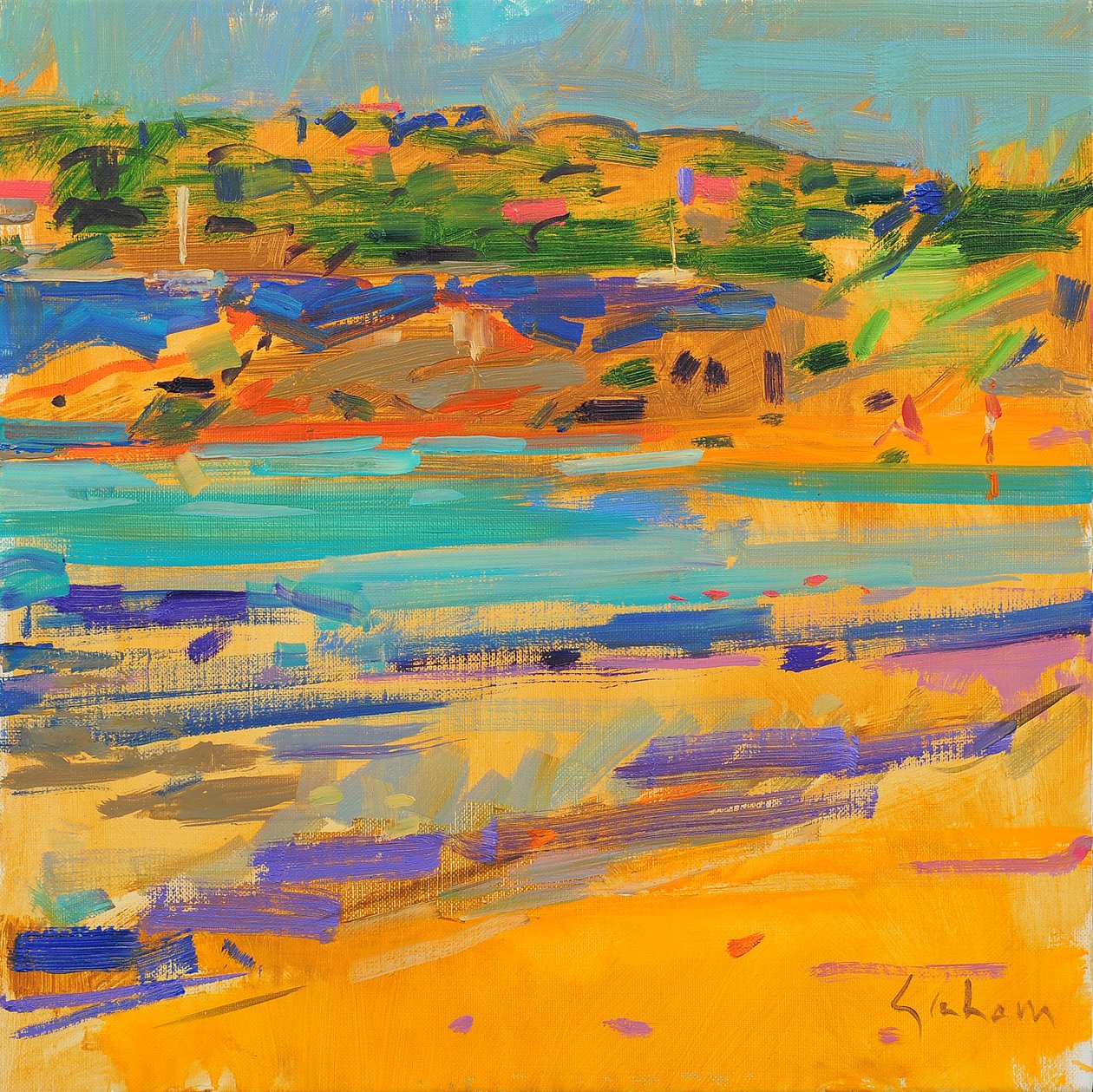 A Riviera Francesa, 2021 (óleo sobre tela) de Peter Graham