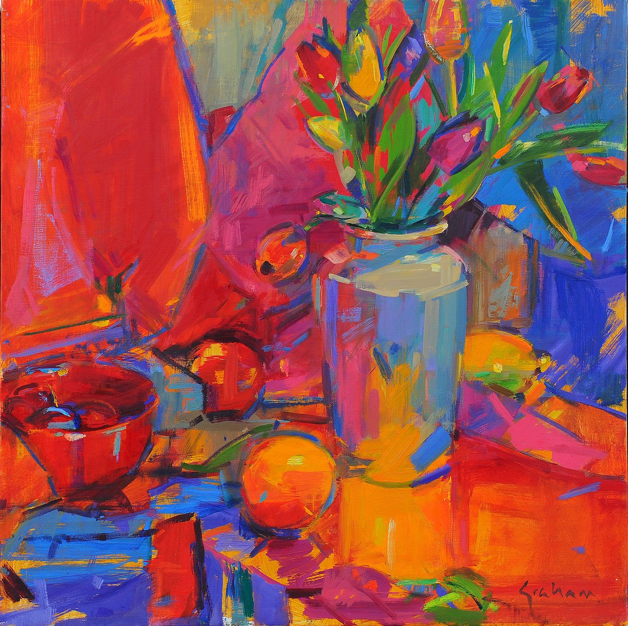 Tulip Odyssey, 2024 (óleo sobre tela) de Peter Graham