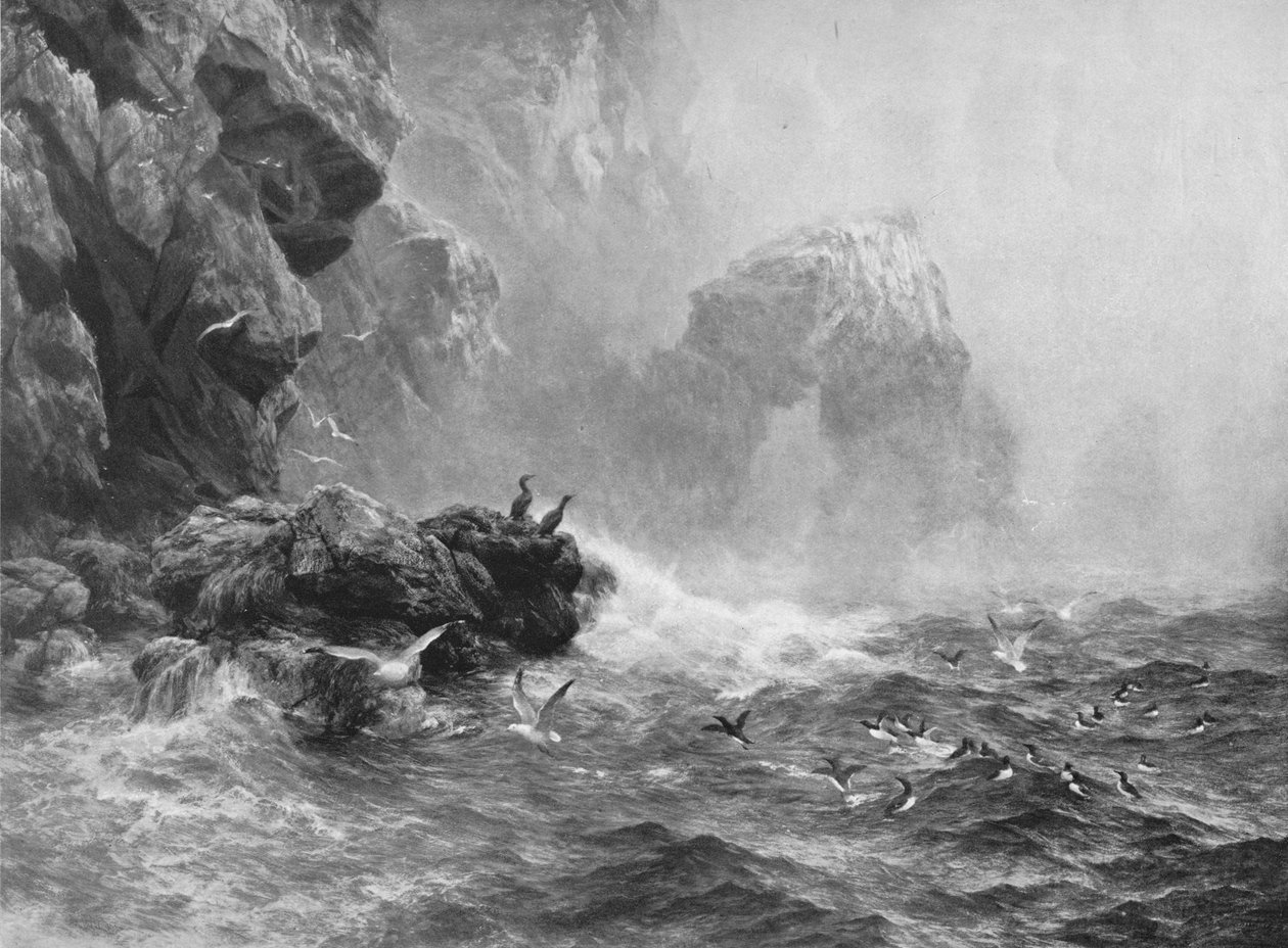 Onde nada é ouvido, mas a onda de chicotadas e os pássaros marinhos choram, c1880, 1912 de Peter Graham