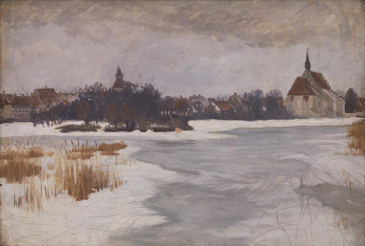 Uma vista de Faaborg. Inverno de Peter Hansen