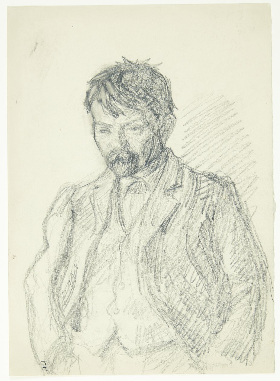 Retrato do pintor Jens Birkholm. Meia figura de Peter Hansen