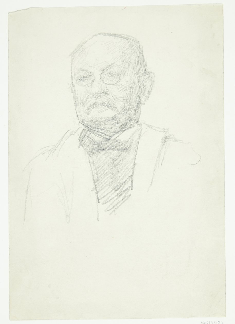 Retrato do pintor Kristian Zahrtman. Imagem do busto de Peter Hansen