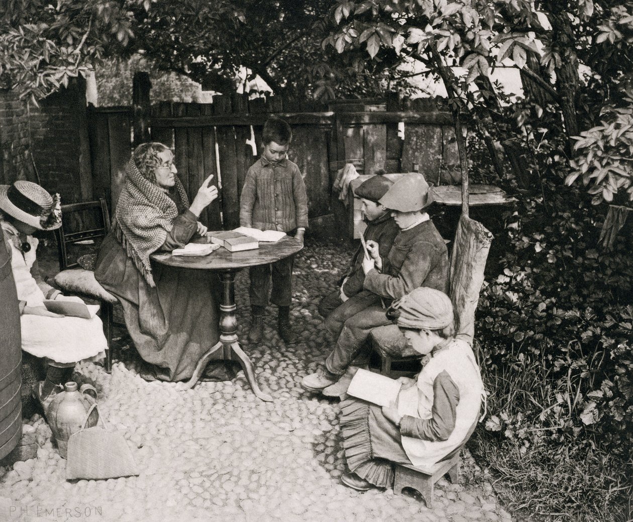 A escola de uma dama, 1887 (fotografar) de Peter Henry Emerson