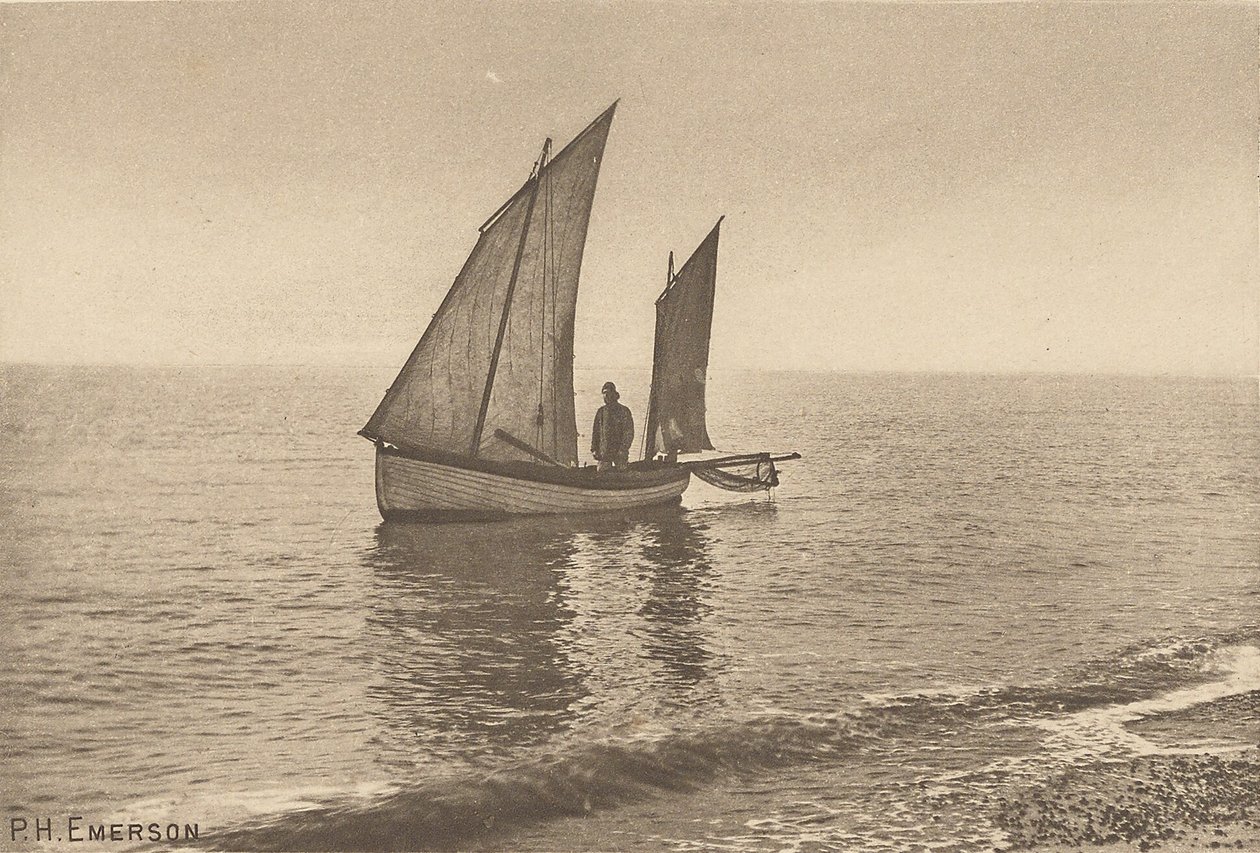 Uma manhã enevoada no mar do Norte de Peter Henry Emerson