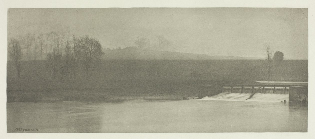 Um dia de chuva no açude de Flander de Peter Henry Emerson