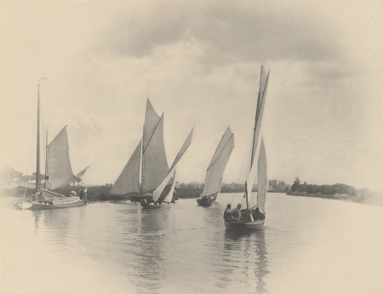 Uma partida de vela em Horning, 1885 (foto) de Peter Henry Emerson