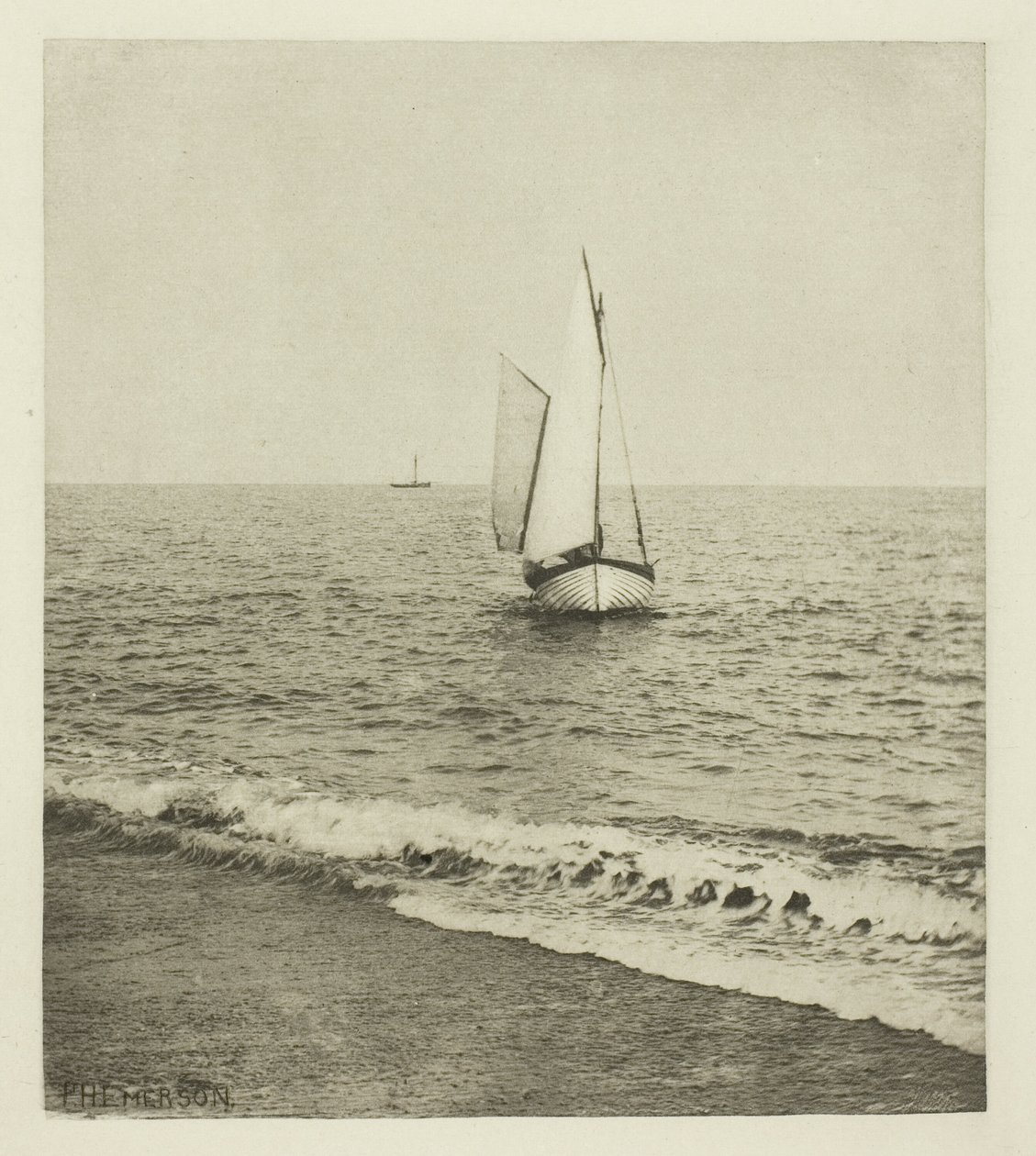 Um camarão Suffolk "Coming Ashore" de Peter Henry Emerson