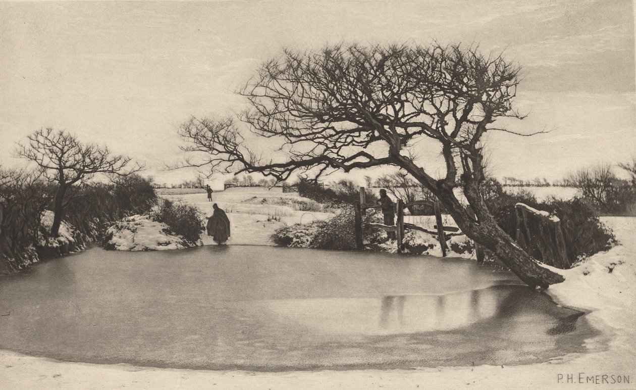 Uma manhã de inverno, 1887 (fotografia) de Peter Henry Emerson