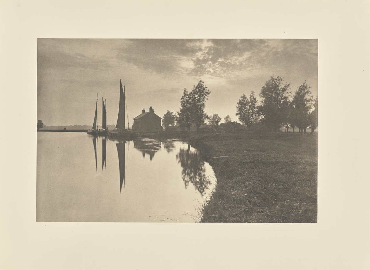 Cantley: wherries à espera da mudança da maré de Peter Henry Emerson